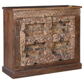 Antique Distressed Painted Sealed And Waxed Finish Door Sideboard